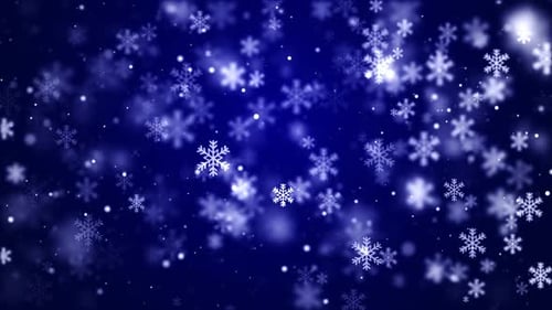 Snowflake Falling Down Blue