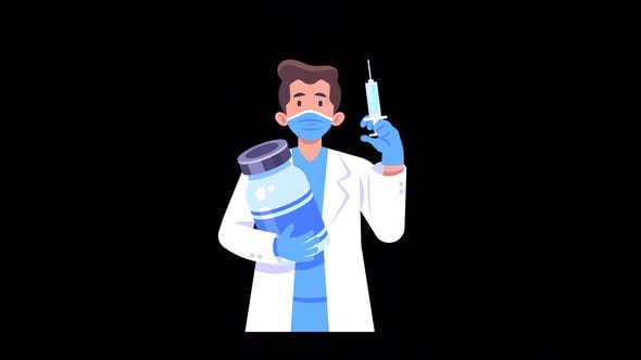 Doctor Holding Injection Animation, Backgrounds Motion Graphics ft ...