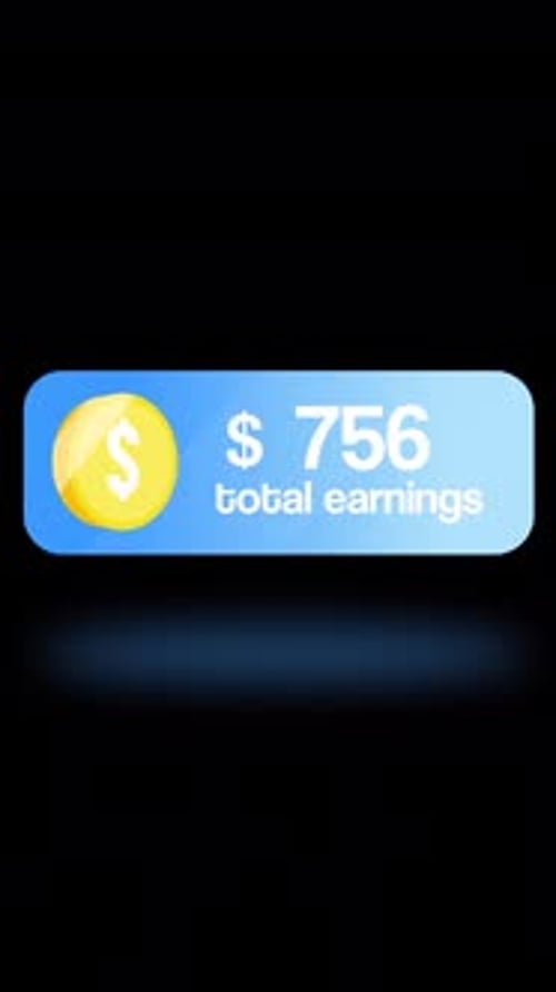Modern Digital Earnings Counter Animation with Coin Icon