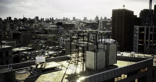 Futuristic 3D City Building Progress Animation