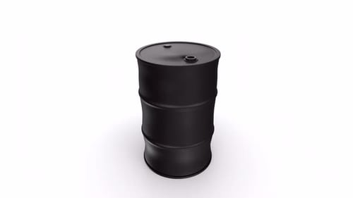 Oil barrel 3d object rotating loop