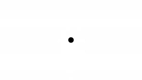 Ladeanimation mit 5 Punkten, die sich schnell drehen und zum Mittelpunkt konvergieren