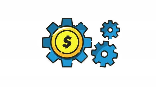 Money a cog in the machine of financial success.looping