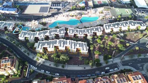 Arial View of Resorta and Houses at Tenerife, Los Gigantes, Spain, March 2025