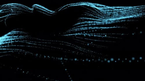 Dynamic Blue Particle Wave Abstract Background