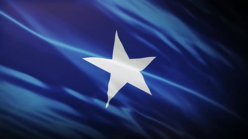 Fluid Abstract Waving Blue Flag Animation