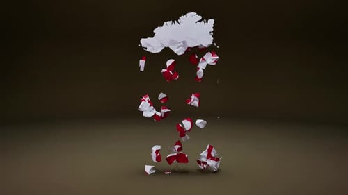 Greenland Map Flag Formation Animation