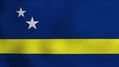 Curaçao Flag Waving Seamless Loop Animation