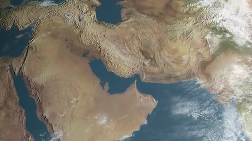 Realistic Earth Map Satellite View of Arabian Peninsula