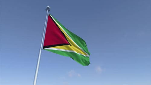 Kinomastischer 4K-Bewegungshintergrund mit wehender Flagge von Guyana