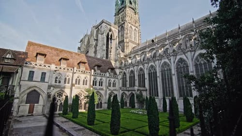Rouen Cathedral in France Gothic Architecture Tourist Building in Europe