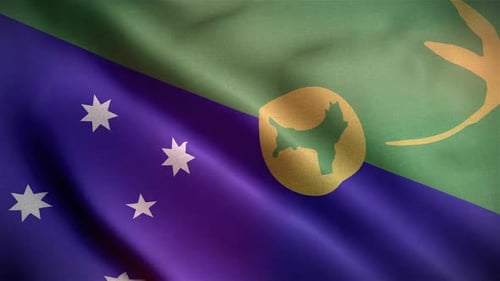 Waving Christmas Island Flag Seamless Loop Background