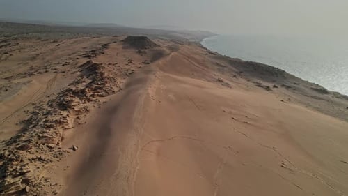 Flying over Morocco vast desert and picturesque coastline