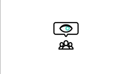 Animated Eye and People Icons Minimalist Line Art