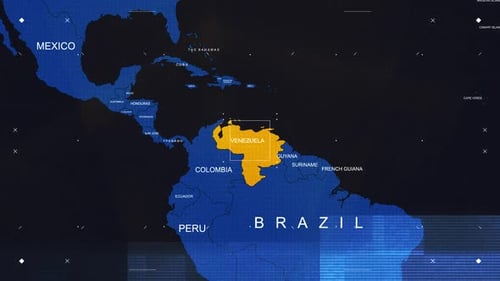 Digital World Map Zoom with Country Highlight and Glitch Effect