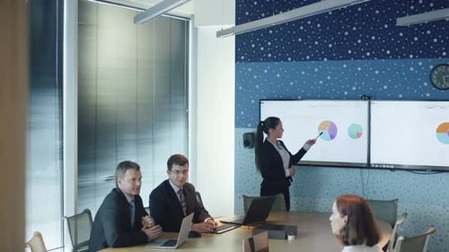 Business Meeting Presentation in Modern Conference Room