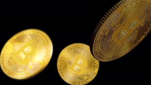 Mercado de criptomoedas Bitcoin cai em 3D, moedas caem em Câmera lenta