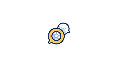 Animated Soccer Ball Speech Bubble Icon