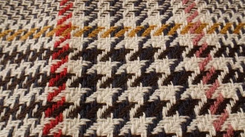 Wool Houndstooth Fabric Material Texture Close Up Zoom