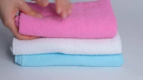 Fresh Folded Towels Stacked Neatly