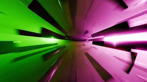 Colorful futuristic tunnel abstract background, loopable animation.