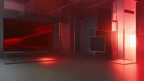 Modern Virtual Studio Background with Green Screen Displays