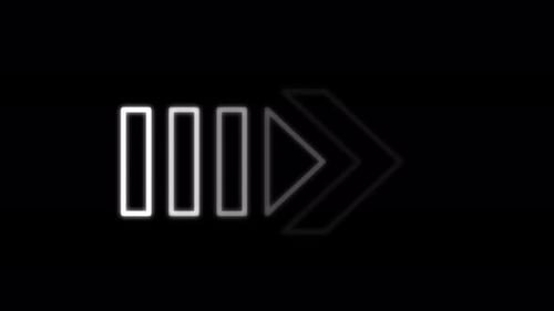 Animation of White Neon Arrow Pointing Right on black background
