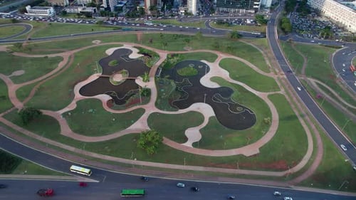 burle marx garden in the center of brasilia seen from above