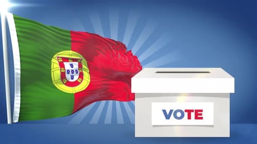 Elecciones generales de bandera y urna de Portugal 2024