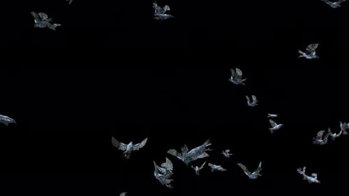 Abstract Crystalline Birds Flying Animation