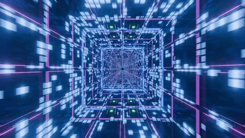 Futuristic Neon Background with Glowing Lines and Vibrant Colors Endless Loop
