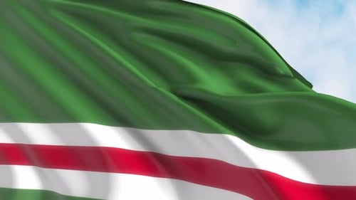 Realistic Green Flag Waving Motion Background