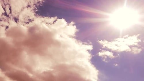 Clouds Moving in a Clear Sky on a Bright Day