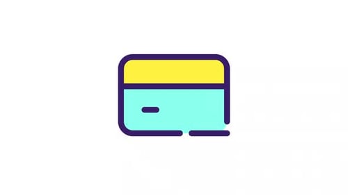 Icono de interfaz de usuario de color de tarjeta de pago animado