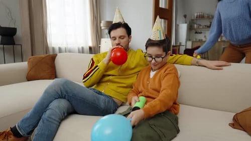 Family Celebrating a Birthday at Home