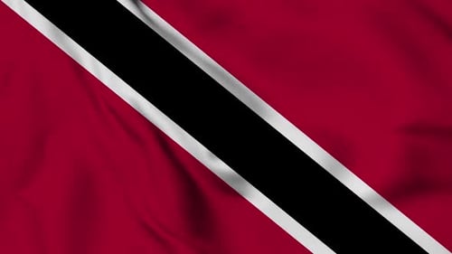 Realistic Waving Flag of Trinidad and Tobago