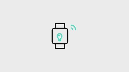 Animated Smart Watch Icon with Connectivity Signals