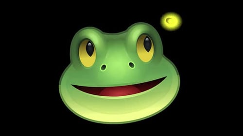 Cute Frog Head Animation Blinking and Speaking