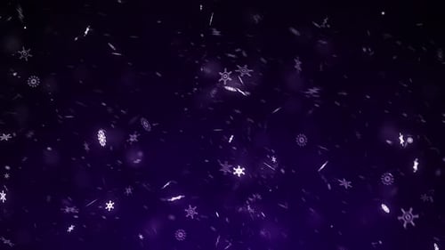 Beautiful Falling Snowflakes Particle Winter Loop Background