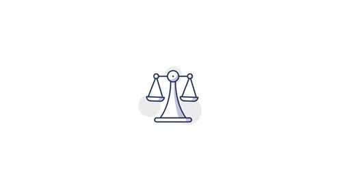 Animated Line Art Balance Scale Icon
