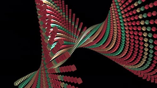 Colorful Geometric Cubes Waving Abstract Loop