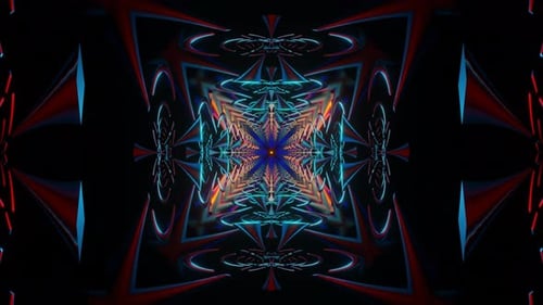 Abstract Neon Multicolor Futuristic Hypnotic VJ Seamless Loop Background