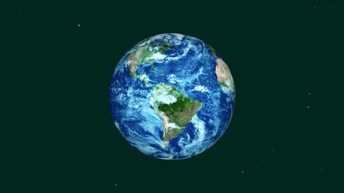 Rotating 3D Earth Globe Animation in Space