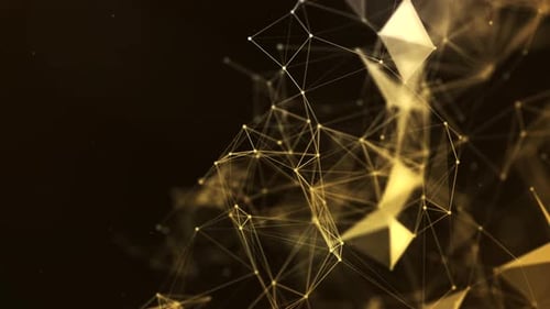 Golden Futuristic Plexus Network Technology Background
