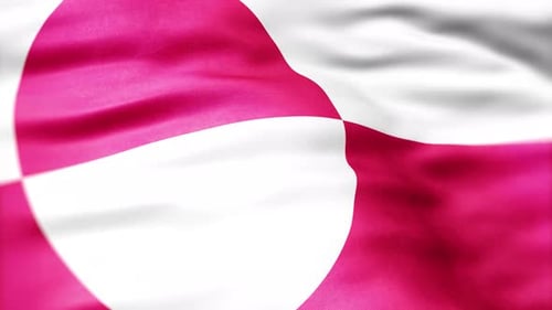 Greenland Flag Waving Seamlessly in Realistic 3D Motion Graphic