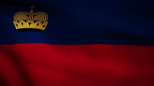 Liechtenstein National Flag Waving Animation