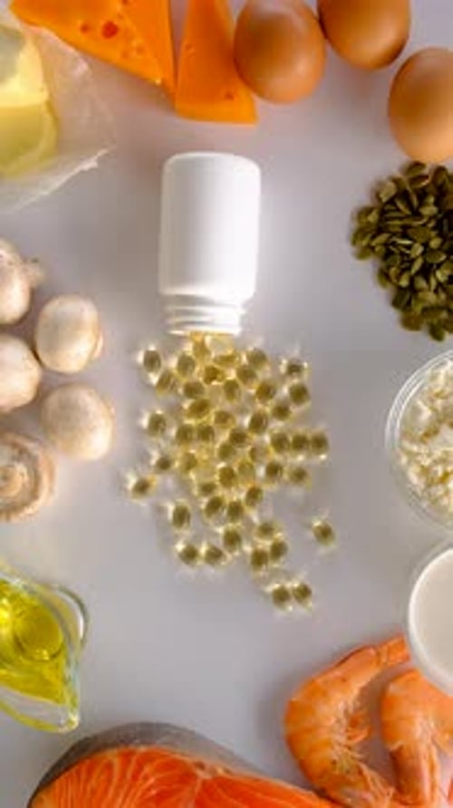 Foods Containing Vitamin D and Omega 3 Selective Focus Food
