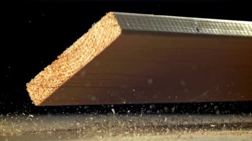 The Planks Fall on the Carpenter's Table Filmed on a Highspeed Camera at 1000 Fps