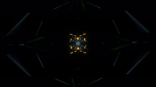 A Dynamic VJ Loop with Vibrant Neon Hues Pulsating in the Backdrop