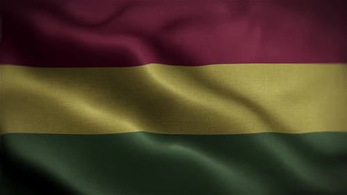 Waving Red Yellow Green Flag Seamless Loop Background